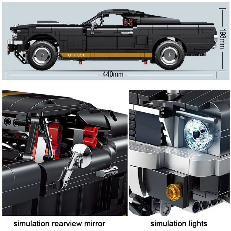 

Technic 1817Pcs City Mustanged Super Racing Sports Vehicle Building Blocks Speed Racer Muscle Car Bricks Children DIY Toys Gifts