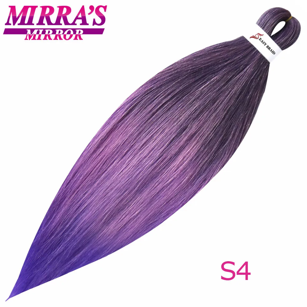 S4 Mirra's Mirror's Mirra's Mirror, косички для волос, Омбре, предварительно растягивающиеся плетеные волосы, синтетические волосы кроше для наращивания 2" 26" EZ Professional - Цвет: S4