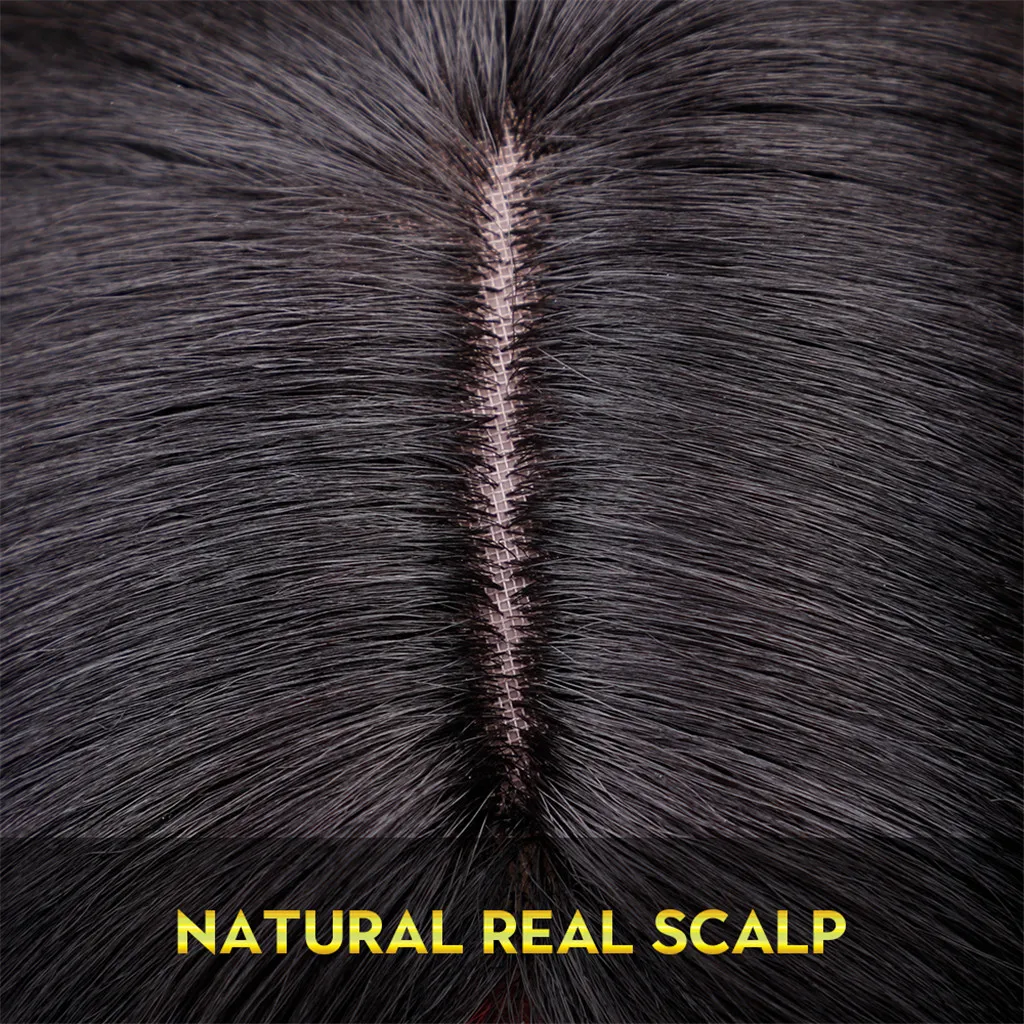 

25'' Black Blend Brown Women Long Synthetic Wig Curly Wave Front Lace Wig