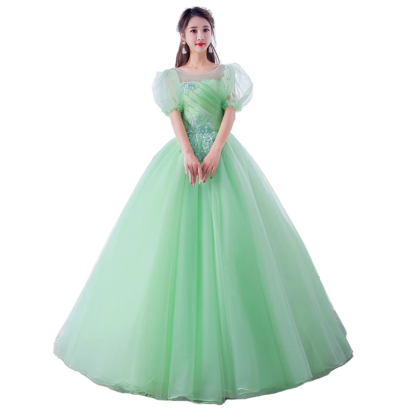 Зеленые пышные платья для Quinceanera милое платье с бисером 16 бальных нарядов дня