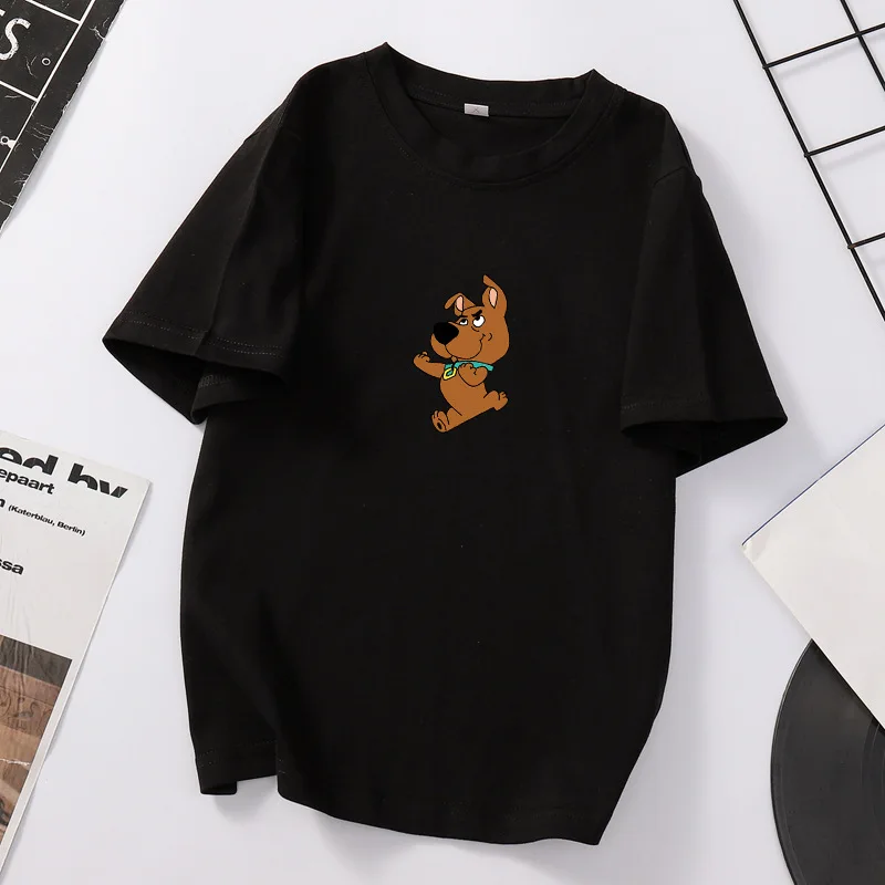 Однотонная футболка с мультяшным принтом щенка детские топы для мальчиков и