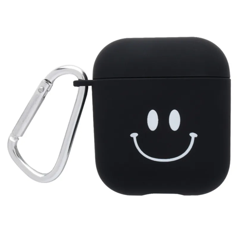 2 OTTWN For Apple Airpods 1 2 Silicone Case PC Cute Smiley Face Simple Earphone Hard Case Protection Portable Earphone Case Scrub - Цвет: 2