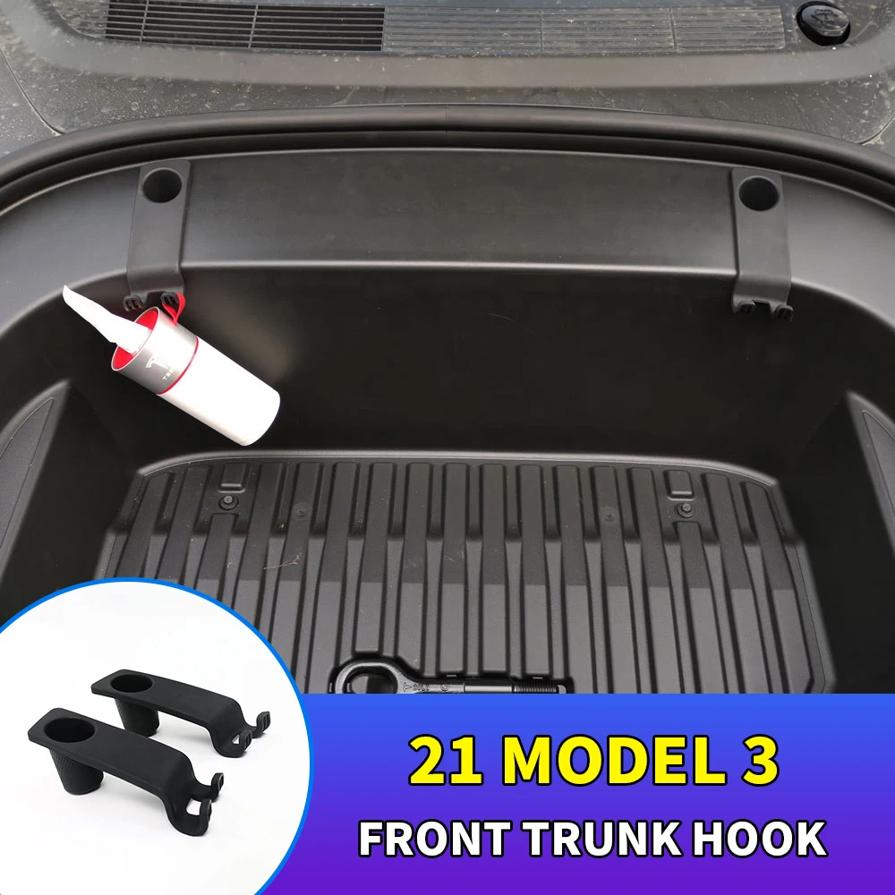 

2pcs ABS Car Front Trunk Hook Grocery Bag Holder Frunk Bolt Cover Holding Clip For Tesla Model 3 2021 Storage Buckle Part