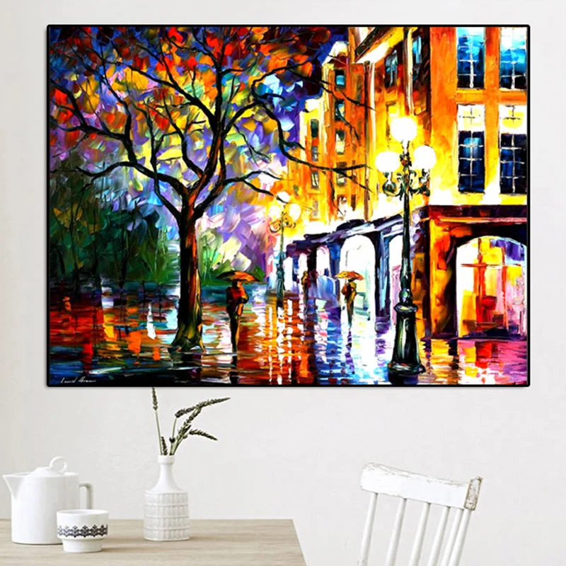100% уличная ручная роспись вид искусство рисовать картину маслом на холсте Wall Art