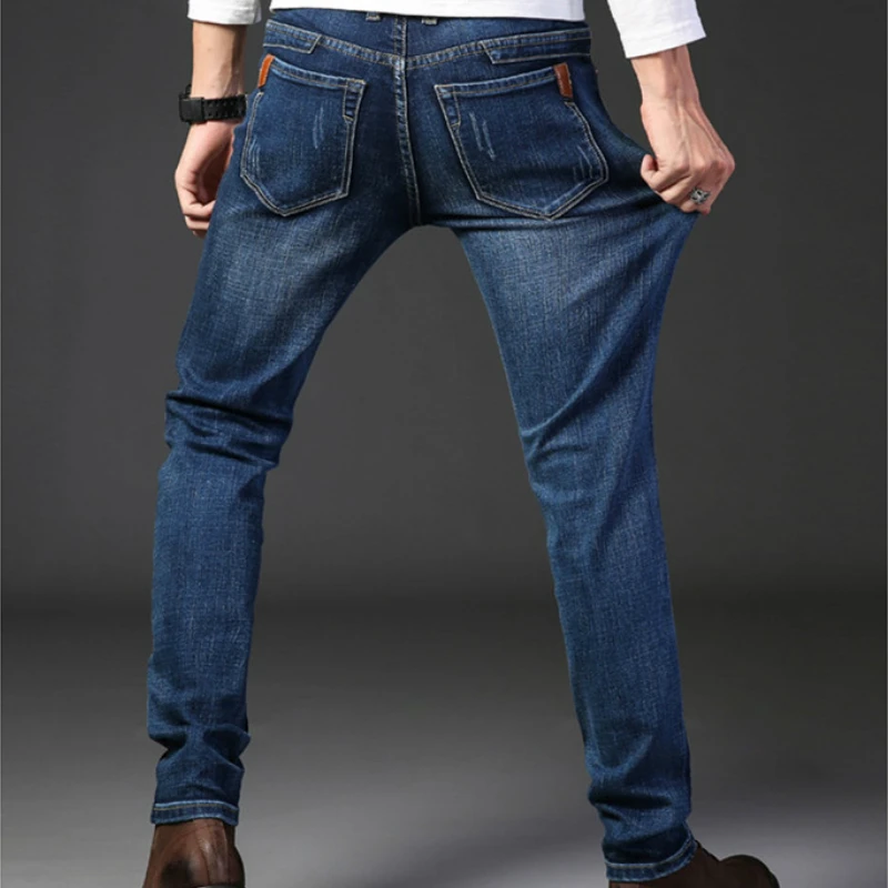 Brand Jeans Retro Nostalgia Straight Denim Jeans Men Fashion Men Long Trousers Loose Trend Business Casual Pants Men Clothes