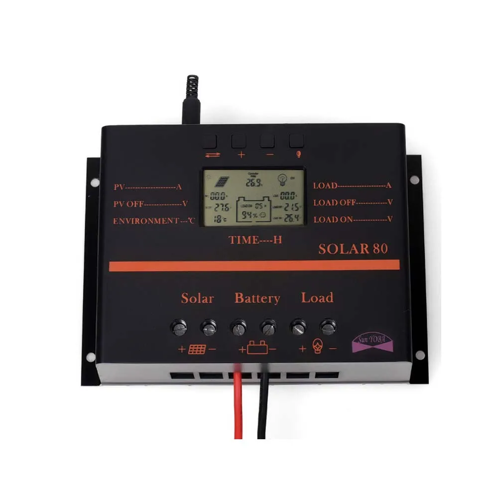 MPPT 60A 80A PWM S60 S80 Контроллер заряда солнечной панели 12 В 24 в авто ЖК USB регулятор