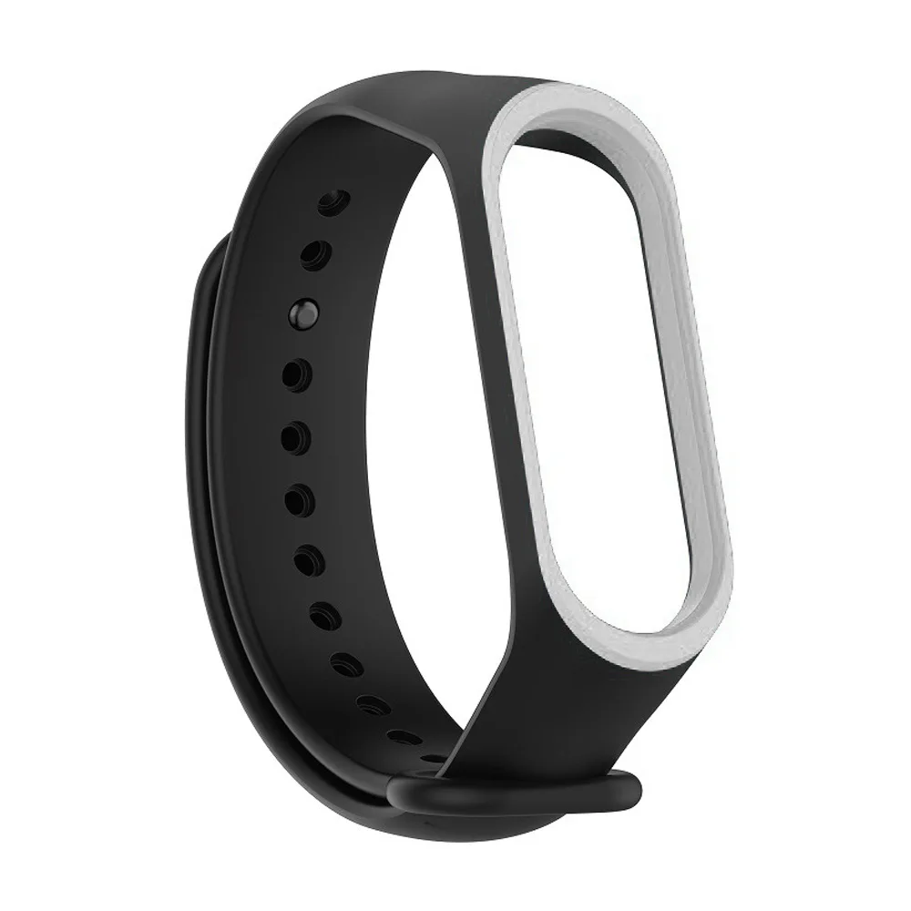 Мягкий спортивный браслет для xiaomi mi Band 3 4 ремешок для часов Силиконовый ремешок для xiaomi mi band 3 4 браслет mi band 4 3 ремешок - Цвет ремешка: black white