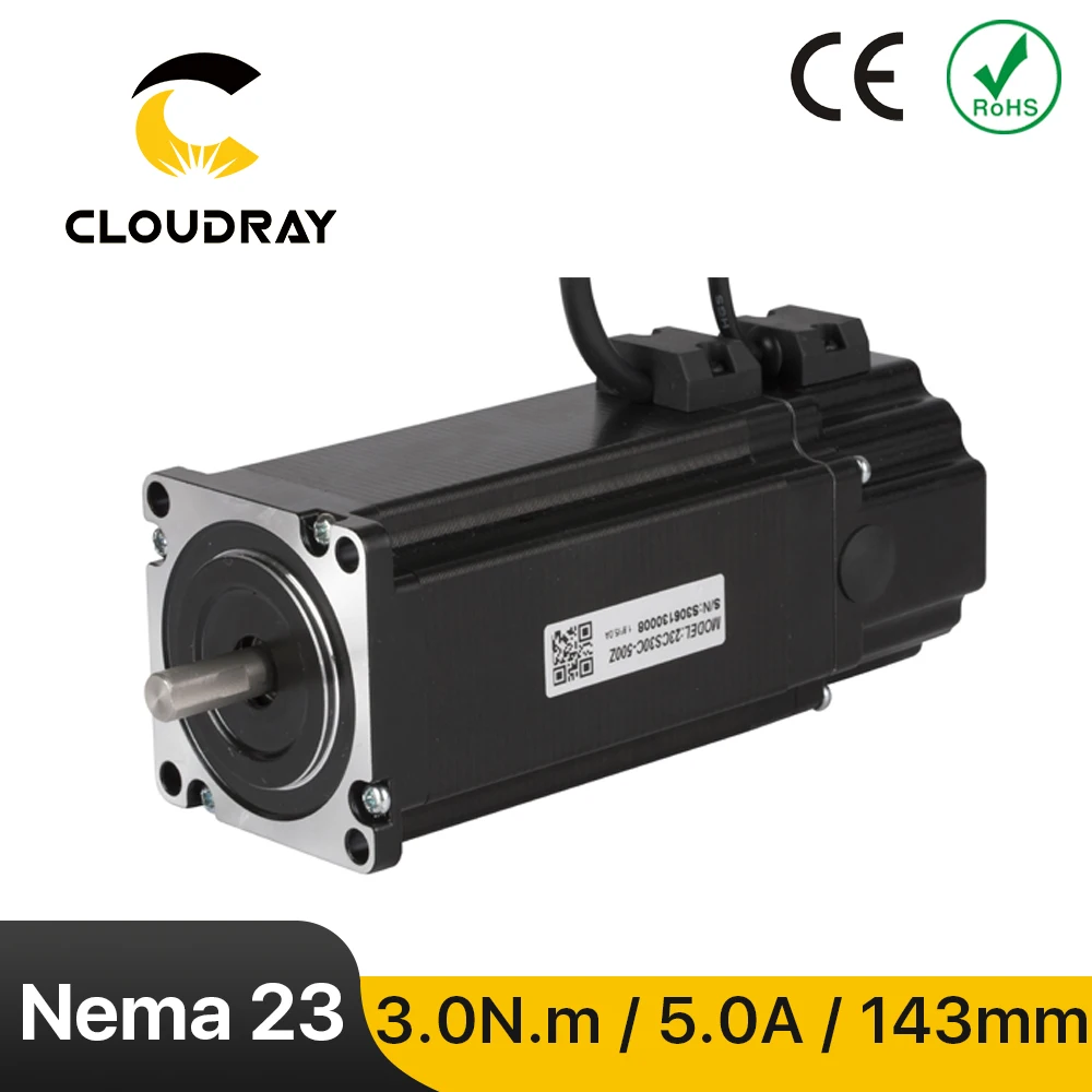 Cloudray Nema 23 Stepper Motor 2 Phase 143mm 3N.m 5A Stepper Motor with Brake for CNC Laser 3D printer Grind Foam Plasma Cut