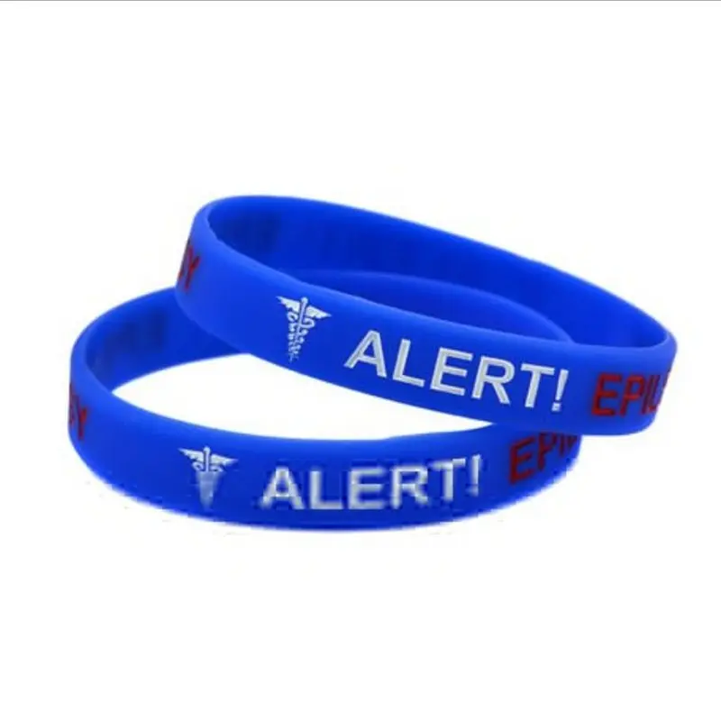 Medical Alert Epilepsy Awareness silicone rubber wristband bracelet jewelry gift women ID love wealth prosperity Unisex | Украшения и
