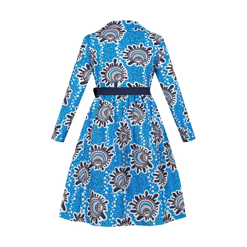 

2021 New Floral Print African Dresses For Women Sexy Middle Evening Party Dress Ladies V-neck Kanga Africa Clothing Large Size