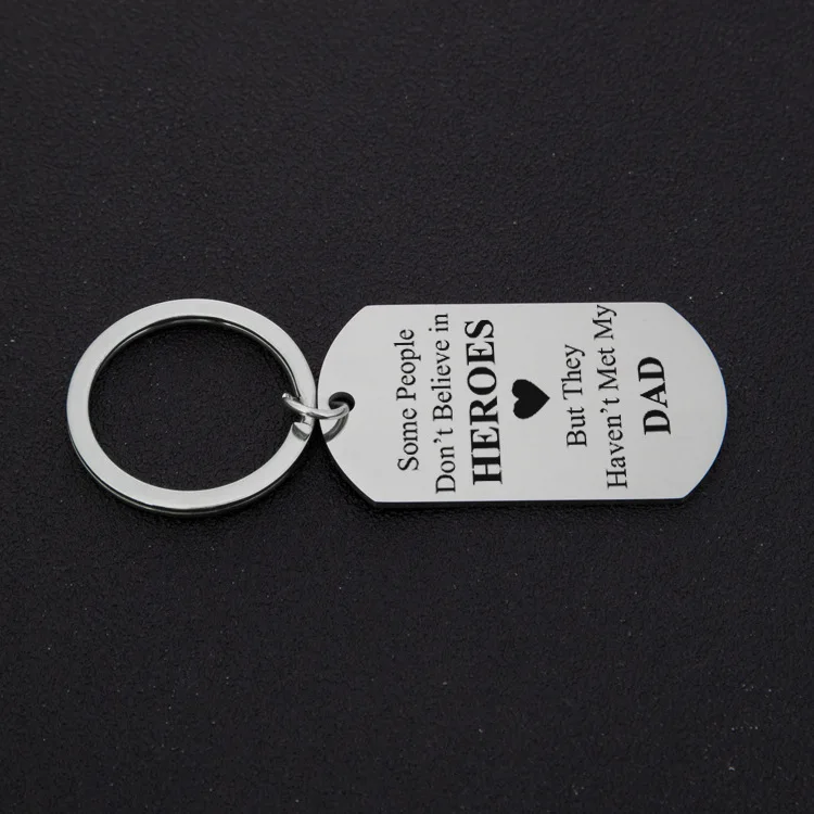 Подарок на день рождения отца цепочка для ключей из нержавеющей стали с надписью