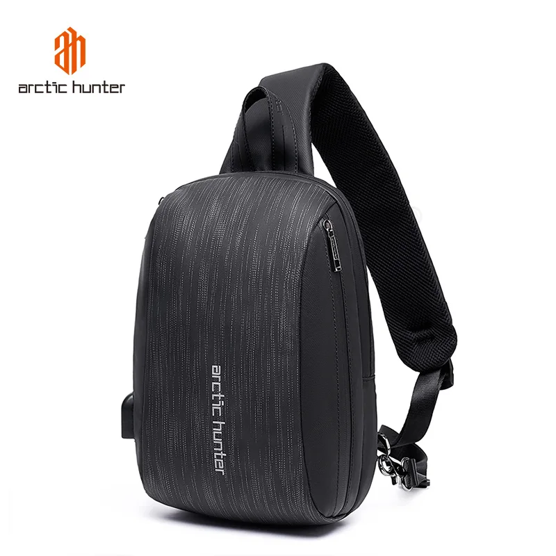 Сумка нагрудная ARCTIC HUNTER мужская с USB зарядкой саквояж кросс боди большой