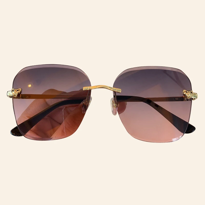 No.4 Sunglasses Женские солнцезащитные очки без оправы, брендовые дизайнерские высококачественные солнцезащитные очки в стиле ретро, Винтажные Солнцезащитные очки Oculos De Sol Feminino - Цвет линз: No.4 Sunglasses