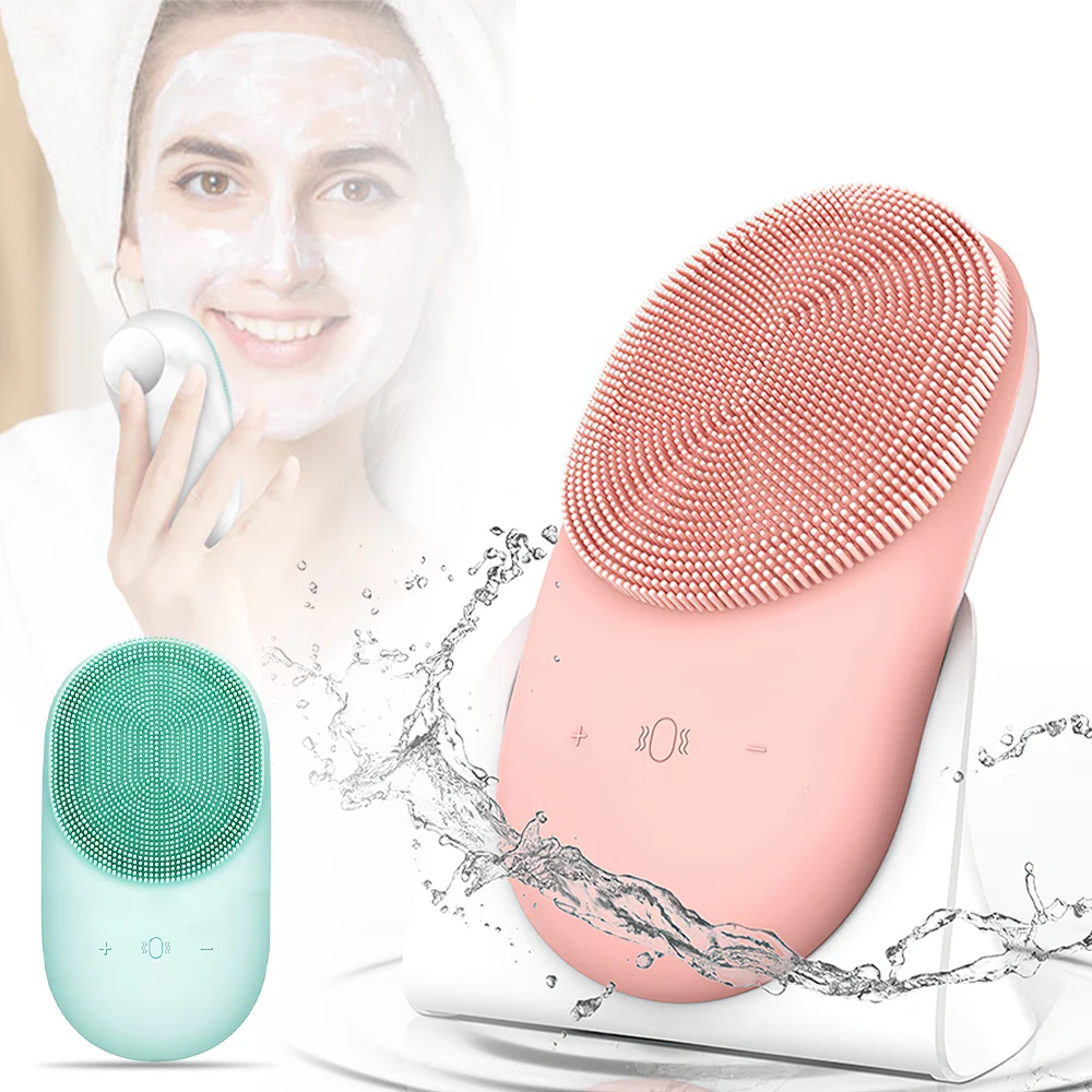 

Sonic Facial Cleansing Brush Electric Face Cleansing Brush Portable Facial Cleanser Skin Scrubber Face Massager Skin Care Tools