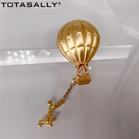 totasally classic hot air balloon brooch pin for women fashion matted alloy human figure charms holder for scarf dropship