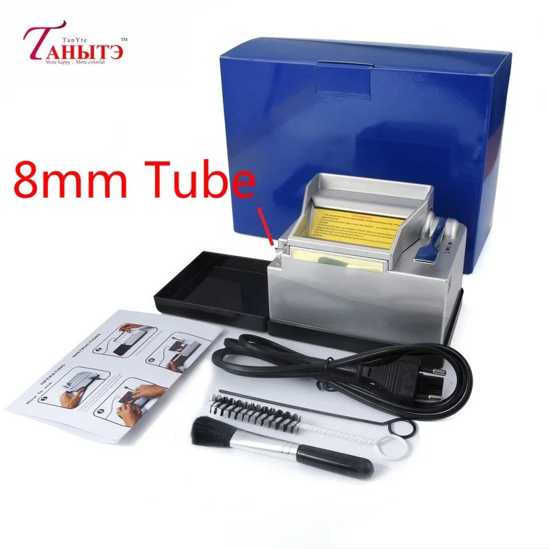 

8mm Caliber Silver Automatic Electric Cigarette Rolling Machine 110-220v High Speed Inject Tobacco Roller Maker Smoker Gift