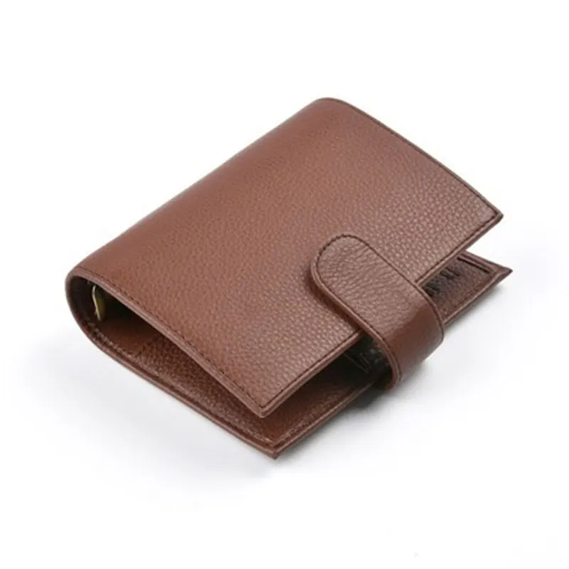 Yiwi Натуральная кожаные кольца Тетрадь A7(14,3x11,5 см) Размеры Связующего Повестки дня журнал органайзера дневник блокнот для скетчей и большими карманами - Цвет: no4