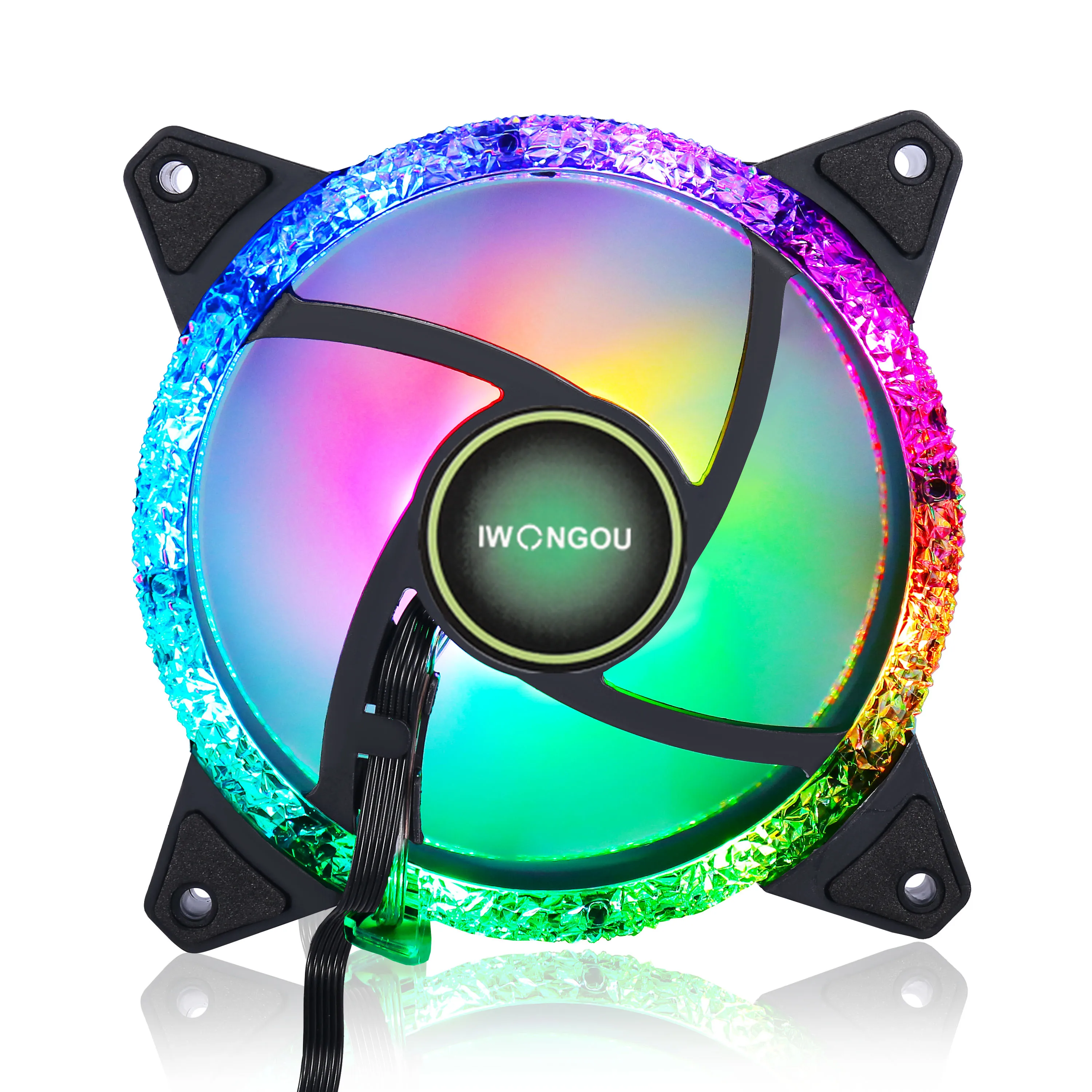 IWONGOU RGB вентилятор с контроллером ПК Вентилятор 120 мм 12 в pwm Halo тихий компьютерный