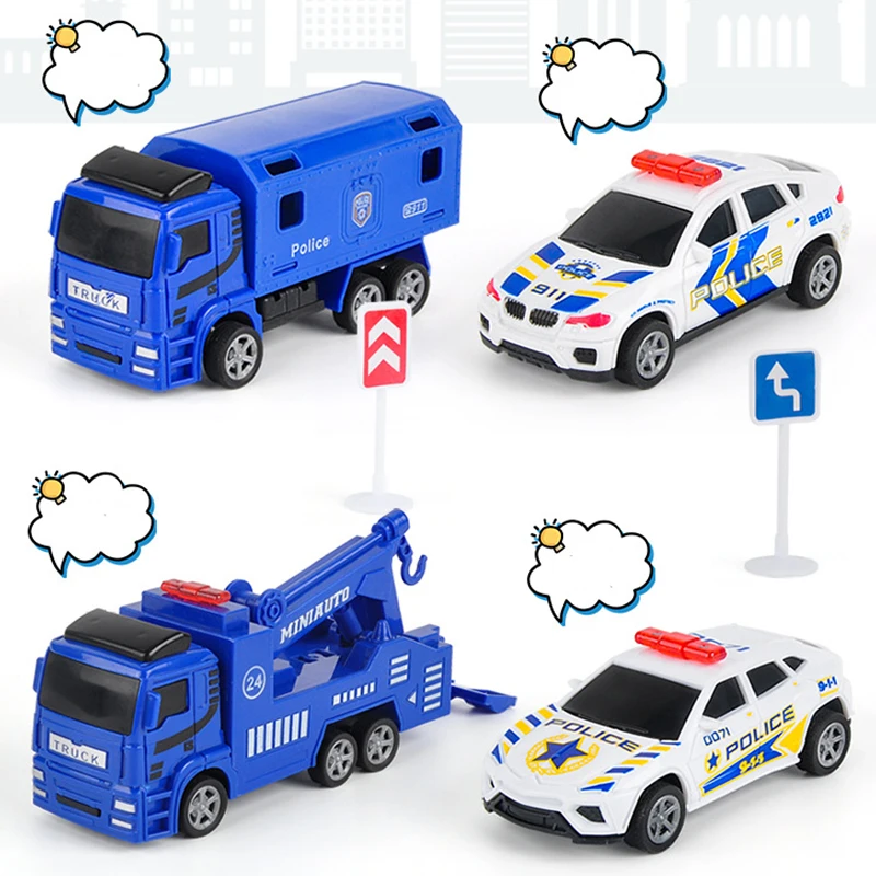 

Double-layer electric police rail car Kids simulation model DIY puzzle assembly toy set Boy educational toy children's day gifts