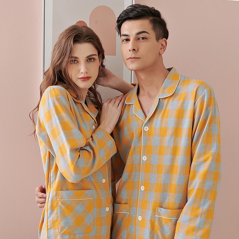 

Wedding couple pajamas suit men and women loose plus size home service