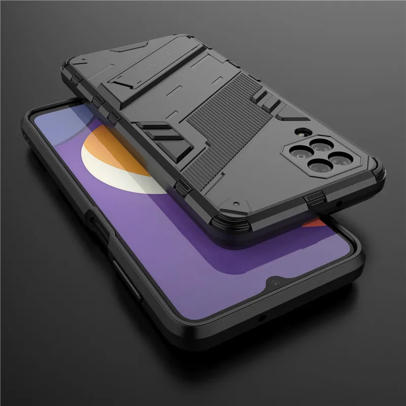 

For Samsung Galaxy M12 Case For Samsung M12 Cover Shockproof TPU PC Phone Back Case For Samsung A03s A22 A32 A52 A72 M32 A12 S21