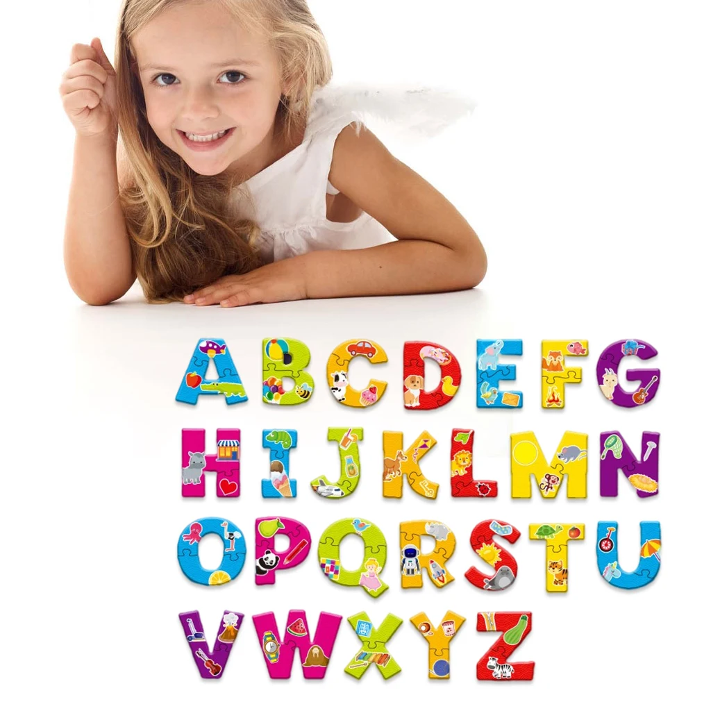 Пазл с буквами алфавита для дошкольного обучения развивающая игрушка в форме