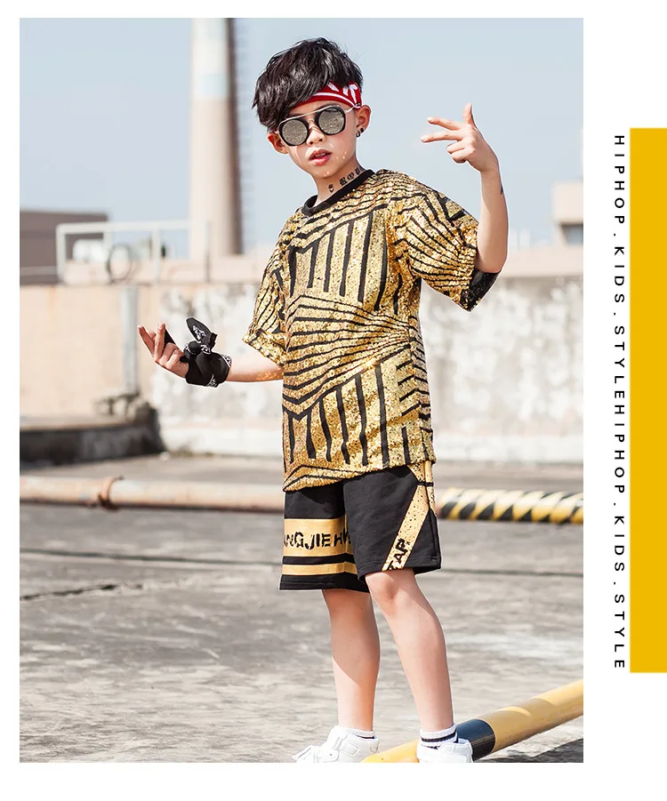 Футболка с блестками в стиле хип хоп для мальчиков и девочек штаны детские