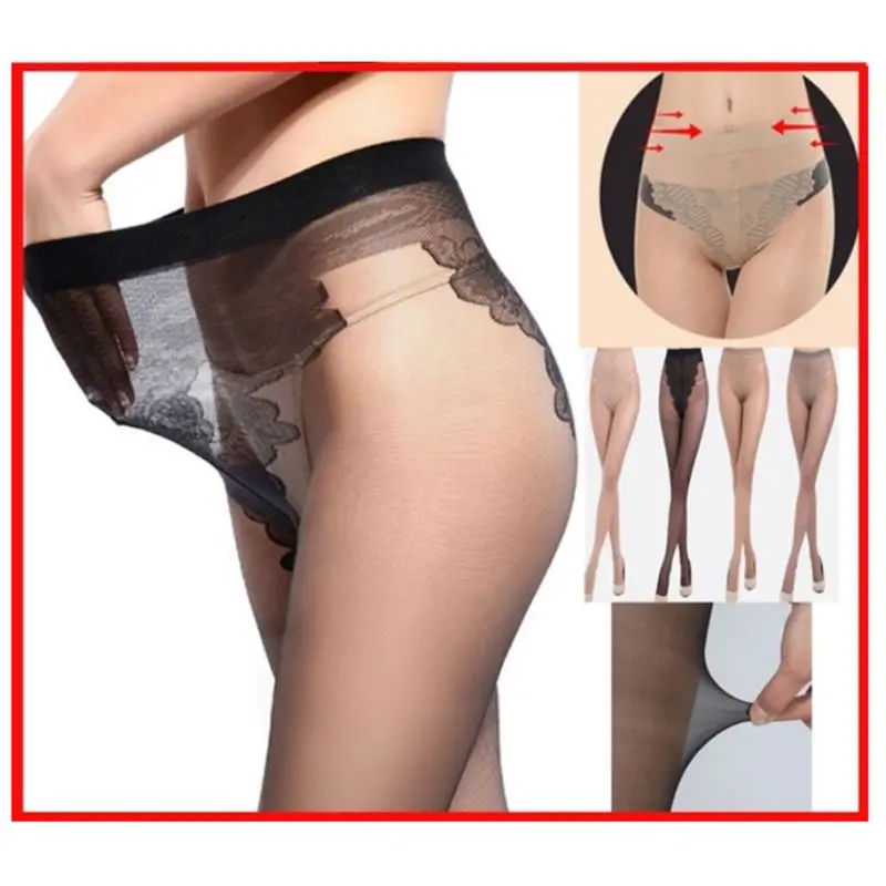 Женские Бесшовные ультра-тонкие сексуальные колготки усиленные бабочки
