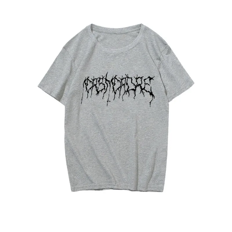 Harajuku Loose Oversize T Shirt Punk Letter Gothic Print Short Sleeve Women Black Streetwear vintage clothing dropshipping tops | Женская