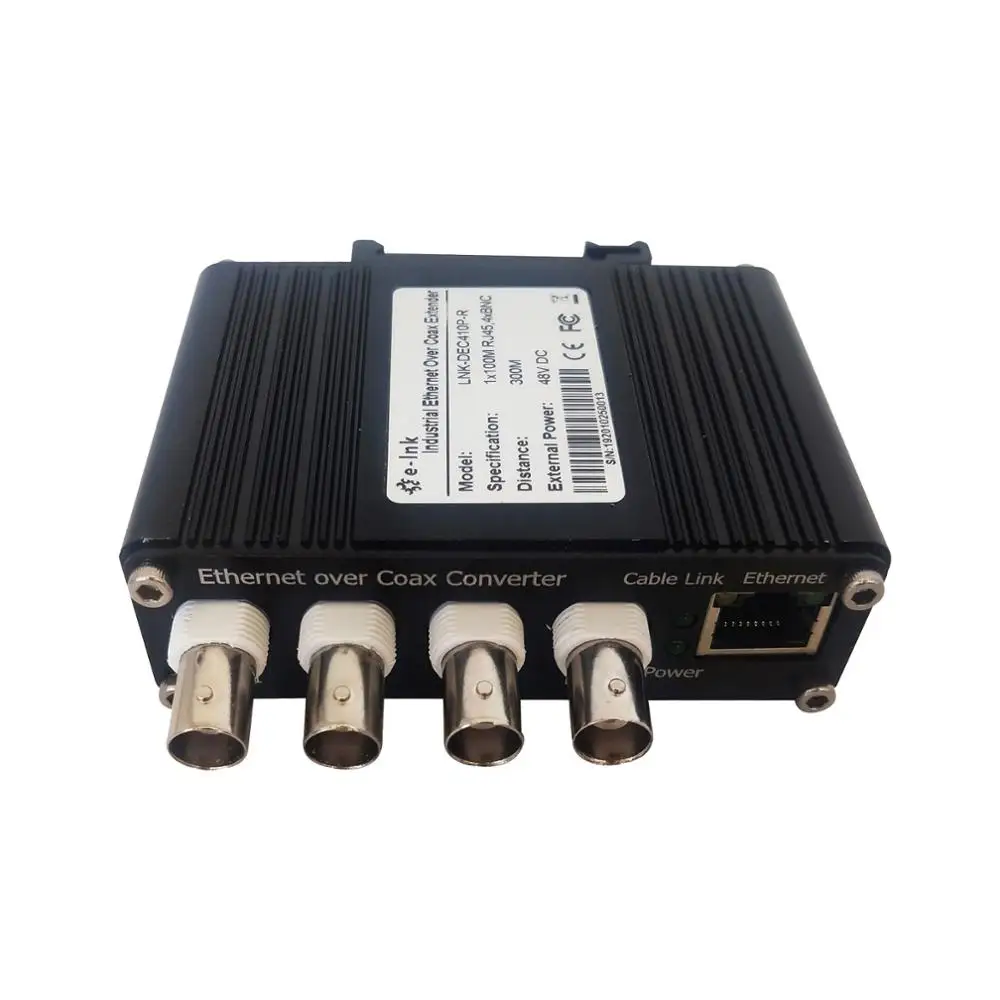 Промышленный приемник EOC с 4 портами POC Ethernet Over Coax конвертер Rx подключение к 1Ch