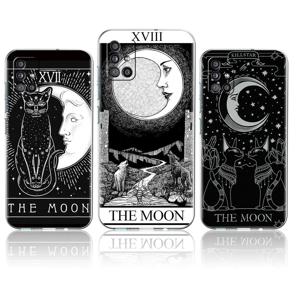 Moon Tarot Totem Case For Samsung Galaxy A51 A21s A52 A71 A12 A31 A41 A32 A02s M31 A11 A72 M51 M30s Transparent Phone Cover Full