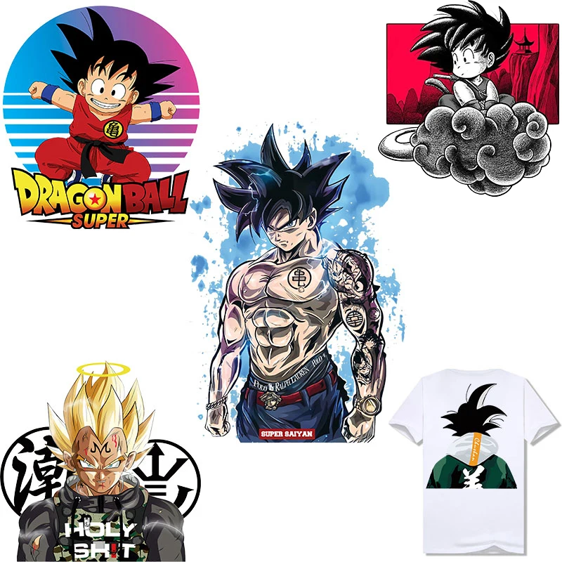 

Dragon Ball Japan Z Goku Heat Transfers Vinyl Patches Iron on Anime Stickers for Kids Clothes DIY T-shirt Bag Applique Patch