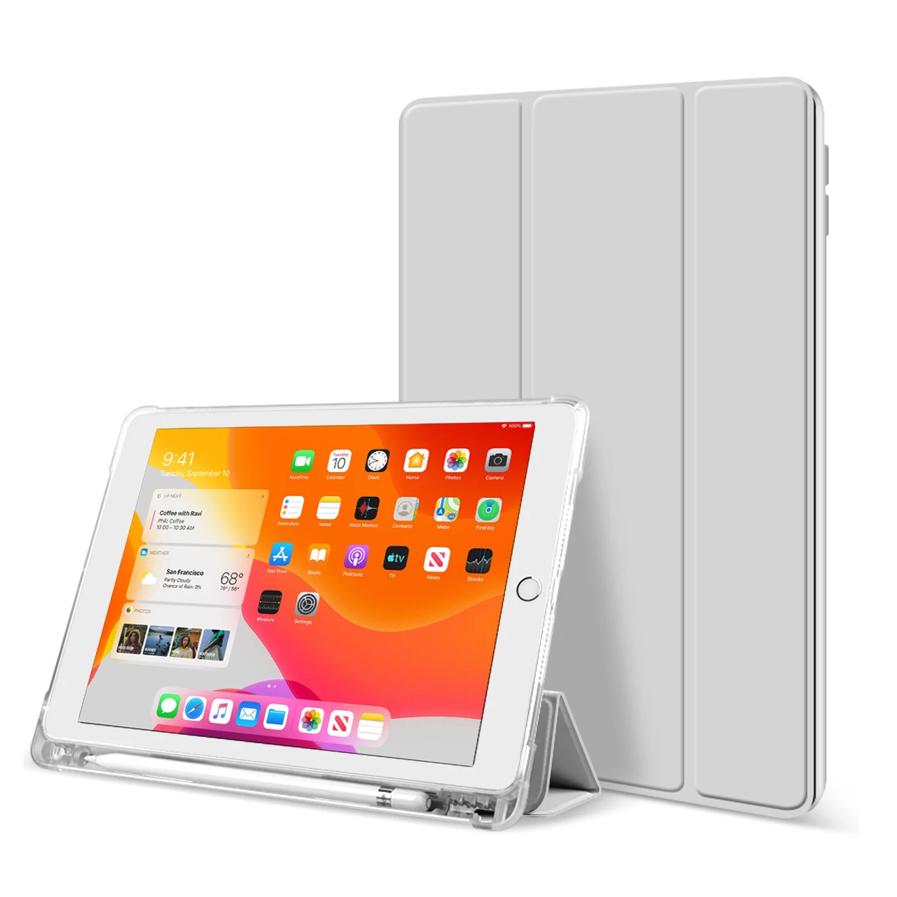 

RBP Case for iPad 10.2 Inch 7th 8th 9th Generation Pencil Auto Sleep/Wake Cover Tablet Tri Fold Stand Smart 2019 2020 2021 Case
