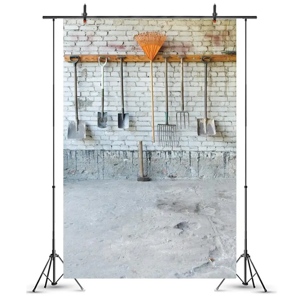 Фон для фотосъемки с изображением серого кирпичного пола стены фермы