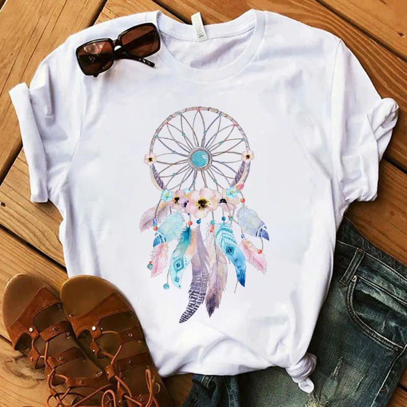 

2021 Summer Fashion Women's T-shirt Floral Print Short Sleeve Clothing Women's Graphic Tops Girls' Short Sleeve Graphic T-shirts
