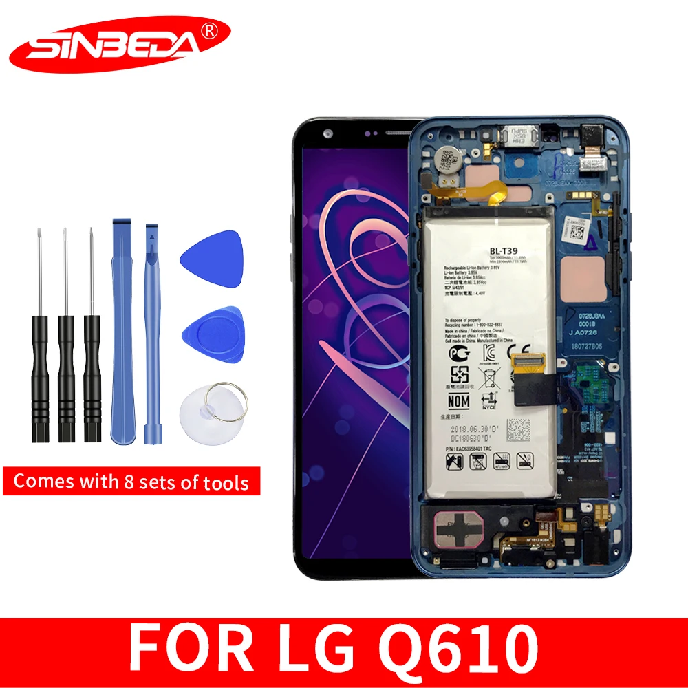 

Sinbeda 5,5 "100% новый ЖК-дисплей для LG Q7 сенсорный экран дигитайзер сменная рамка для LG Q7 ЖК Q610 ЖК-дисплей