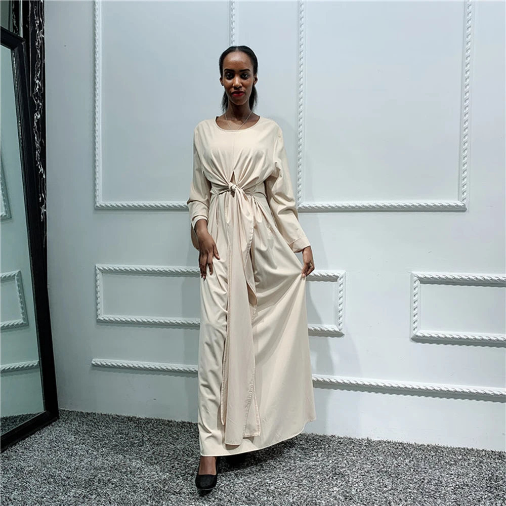 apricot dress Абая Дубай, Турция Ислам Мусульманский хиджаб платье кафтан Саудовская Аравия африканские платья Абая для женщин Кафтан Elbise ислам ic одежда - Цвет: apricot dress