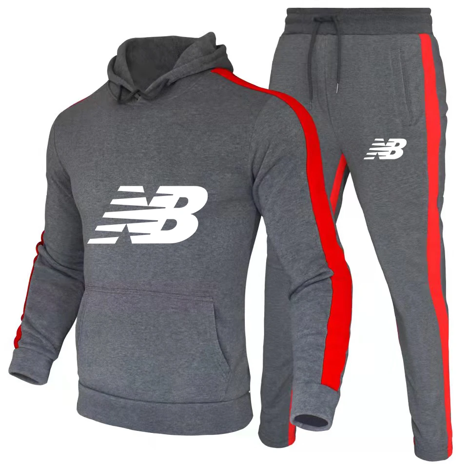 

2021 Fall Men's Fashion Harajuku New Sportswear Set New Hoodie + Sweatshirt Two-Piece Hoodie Set Men's Casual Wear Set