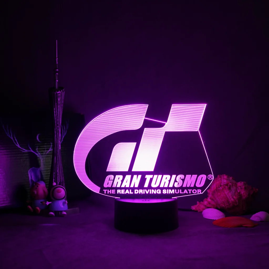 GT LOGO Gran Turismo Sport Gts Ps4 PS 4 Men Black T Tees Casual Male Womens Goth Promotion Neon Sign Room Light For Home Gift | Освещение