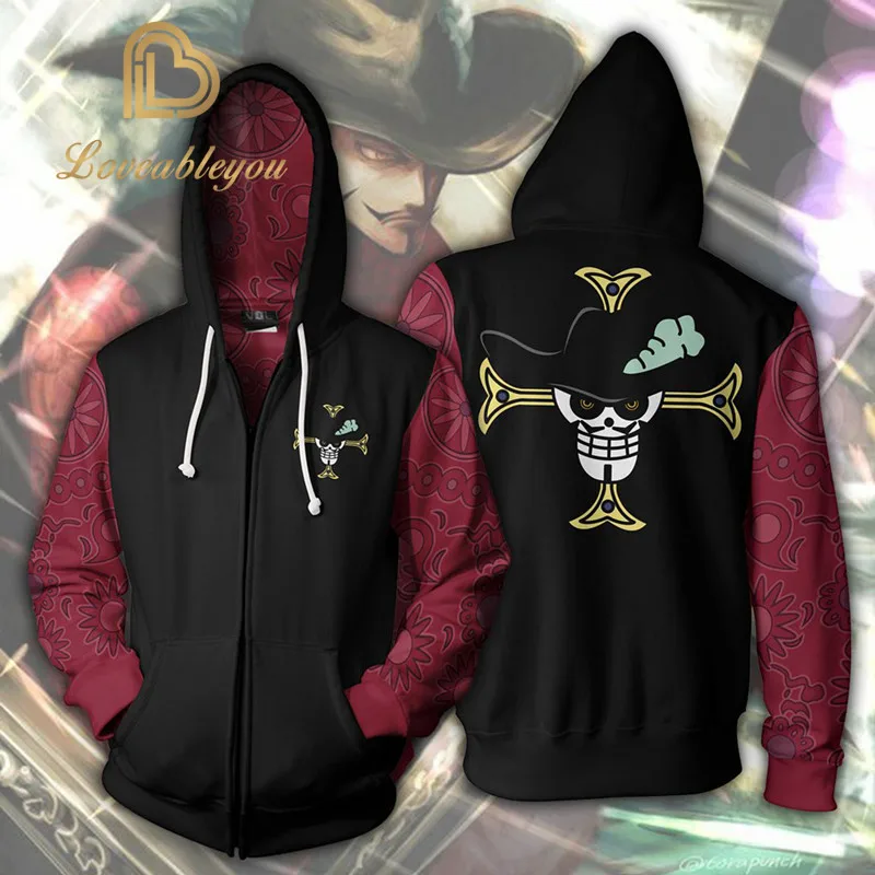

Anime ONE PIECE Dracule Mihawk Cosplay Hoodie Casual Sweatshirts Fashion 3D Men Hoodie