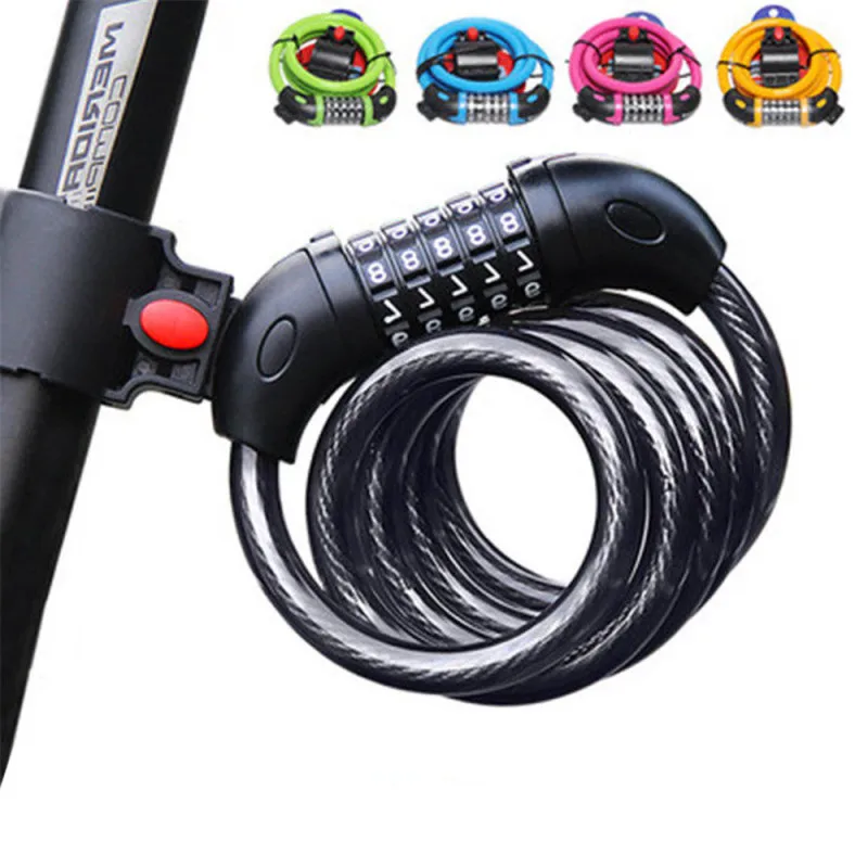 Велосипедный замок с 5-значным кодом безопасности для велосипеда 1200 мм X 12