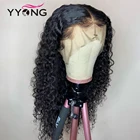YYong парик из человеческих волос на сетке спереди, Перуанская волна воды, без клея, Remy, человеческие волосы на сетке спереди, предварительно выщипанные, плотность 150