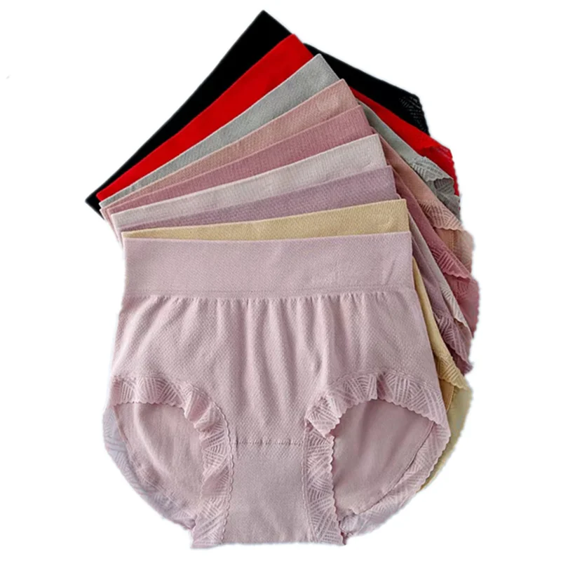 

2022 New Women Seamless Panties Color cotton Mid Waist Underwear For Female Large Size Women's Panties Set Underpant Lingerie