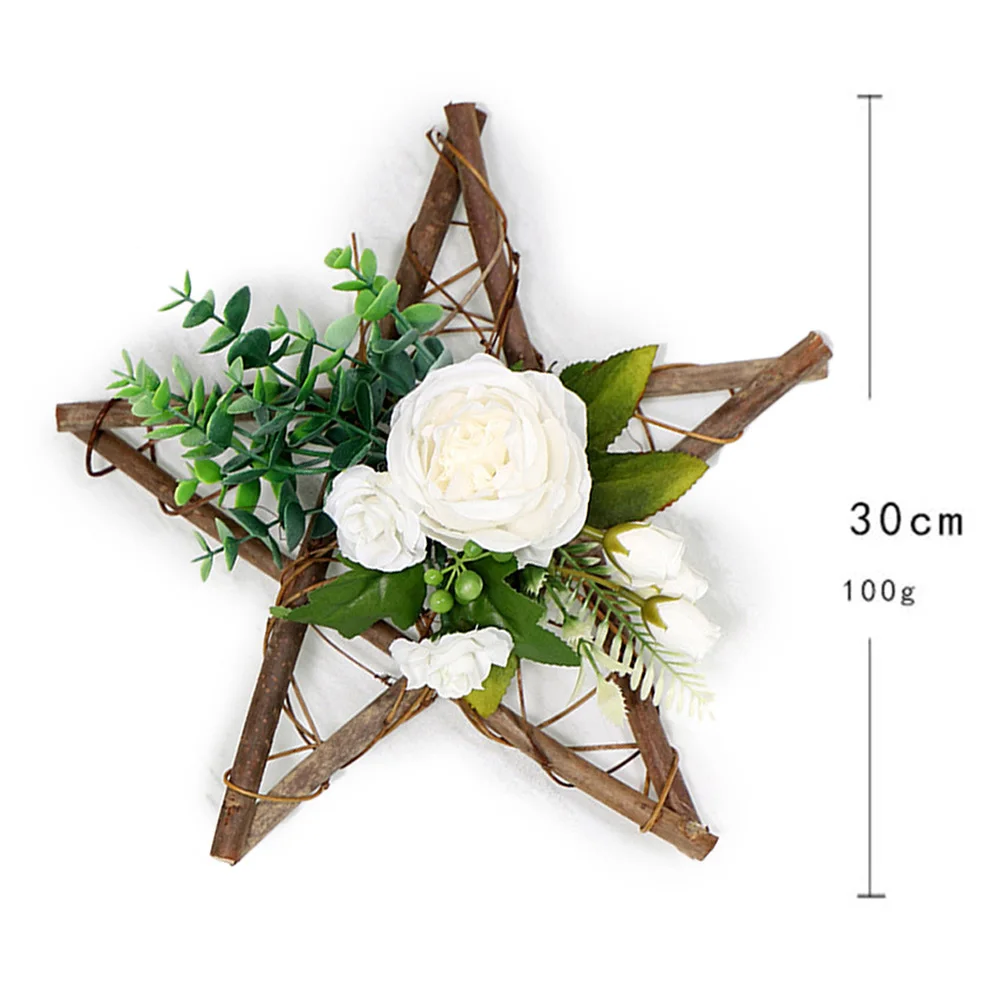 Деревянный венок с пентаграммой искусственный цветок украшение для дома