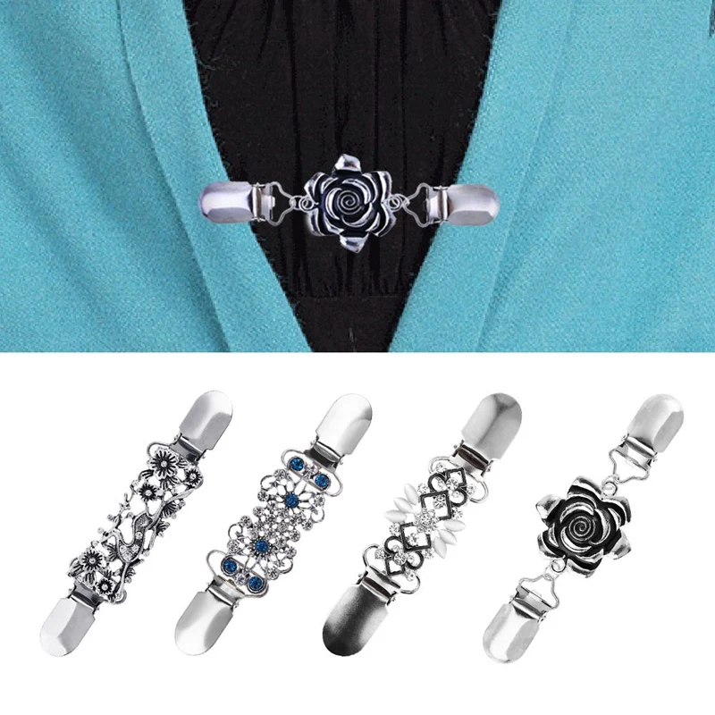 4 шт. зажим на воротник рубашки кардиган держатель свитер брошь для шали заколка