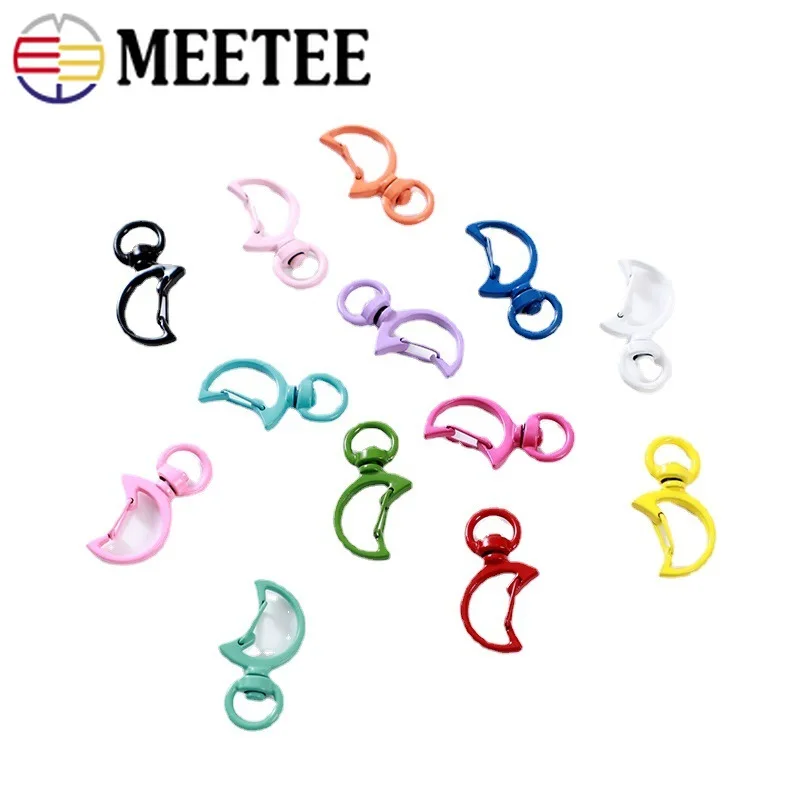 

10/20pcs Meetee 18*34mm Alloy Color Moon Clasp Head Lobster Buckles Keychain Dog Buckle DIY Handmade Sewing Jewelry Accessories