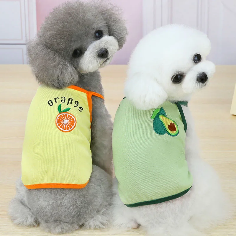 Милая одежда для кошек и собак свитшот с фруктовым принтом жилет маленьких топ