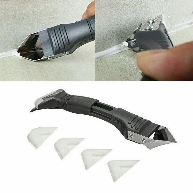 

3 In 1 Silicone Sealant Remover with Replaceable Bathroom Window Filling Sealing Tool Metal or Plastic Head Scraper Tool