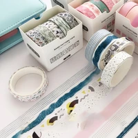 5rollsbox vintage washi tape set basic practical decorative adhesive cute stickers for scrapbooking school stationery supplies