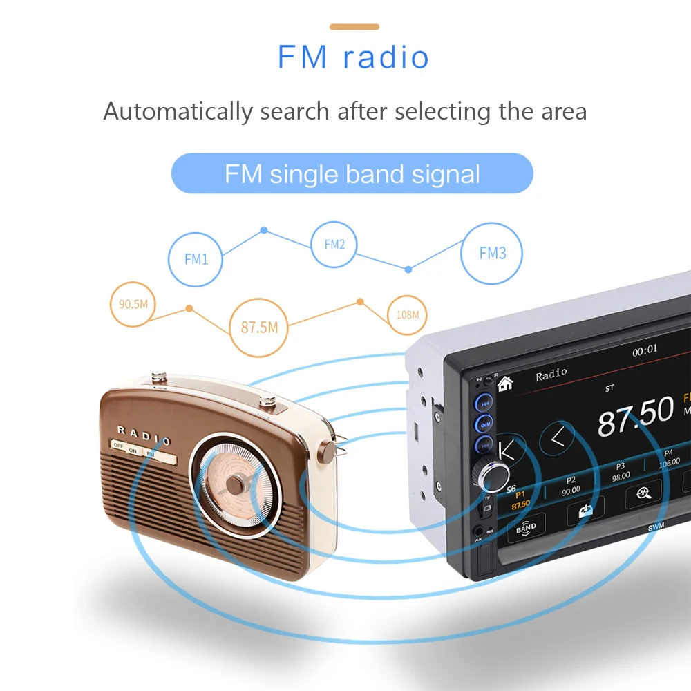 Автомобильная Радио Bluetooth 7 &quot2din универсальный сенсорный экран аудио стерео MP5 FM
